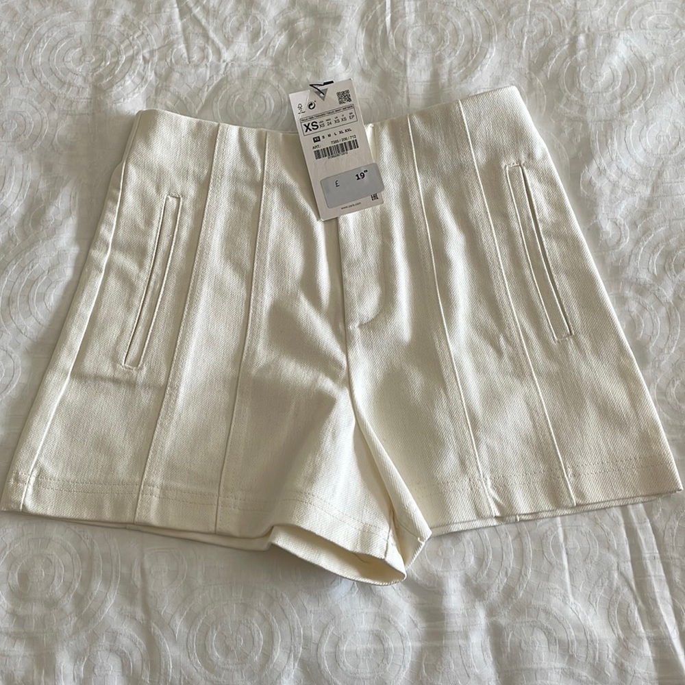White/ivory high waisted shorts
